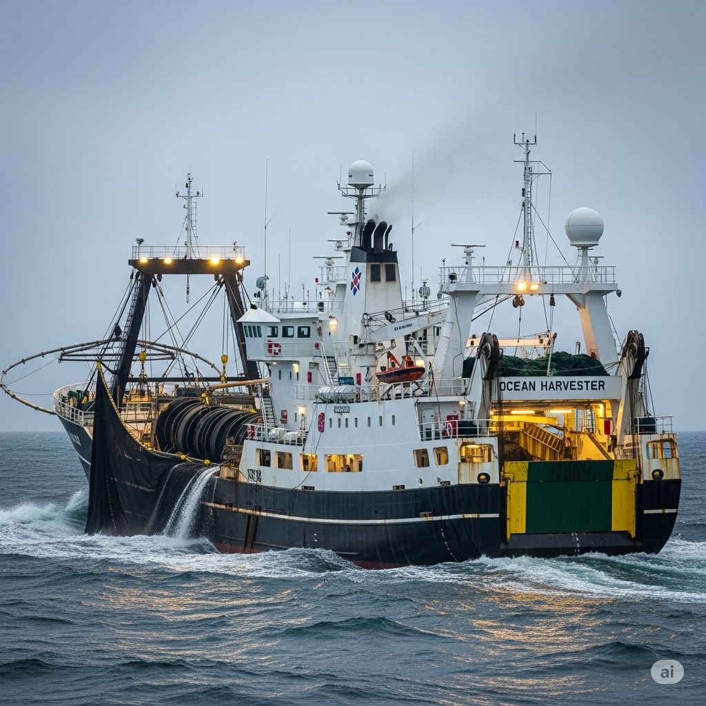 Navire-usine de plus de 40 mètres pour la pêche industrielle en haute mer